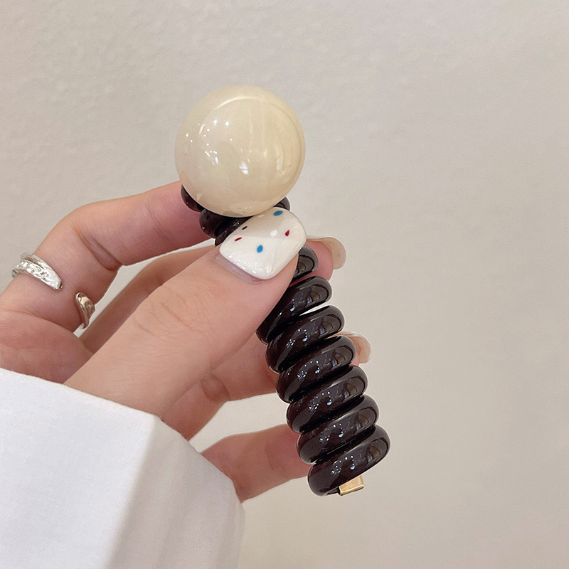 Línea telefónica trenzada transfronteriza, anillo para el cabello, perla, cabello trenzado recto, artefacto femenino, cola de caballo alta, burbuja, cabello trenzado, cuerda, accesorios para el cabello