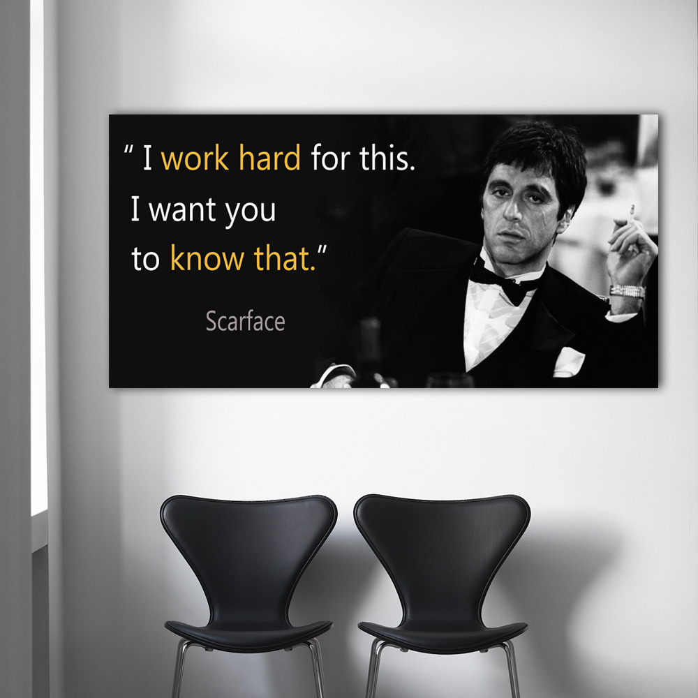 Famous movie characters slogans canvas painting mural poster wall art bedroom living room modern decoration