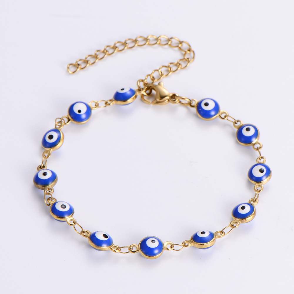 Ethnic Style Devil's Eye 304 Stainless Steel 18K Gold Plated No Inlaid Bracelets In Bulk display picture 10