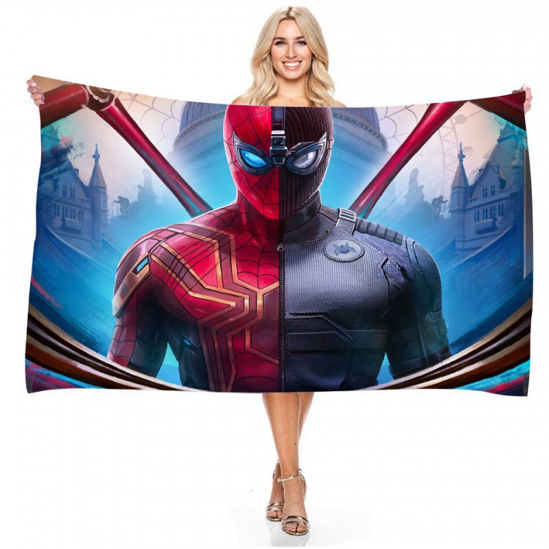 Прямые поставки через границу серия Marvel Spider-Man цифровая печать длинное основание пляжное полотенце полотенце полотенце