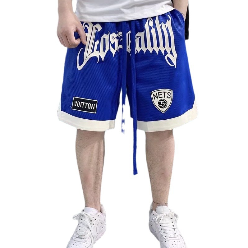 Pantalones cortos deportivos bordados sueltos casuales, pantalones de baloncesto, pantalones casuales para hombres, pantalones deportivos de baloncesto callejero, de secado rápido y transpirable