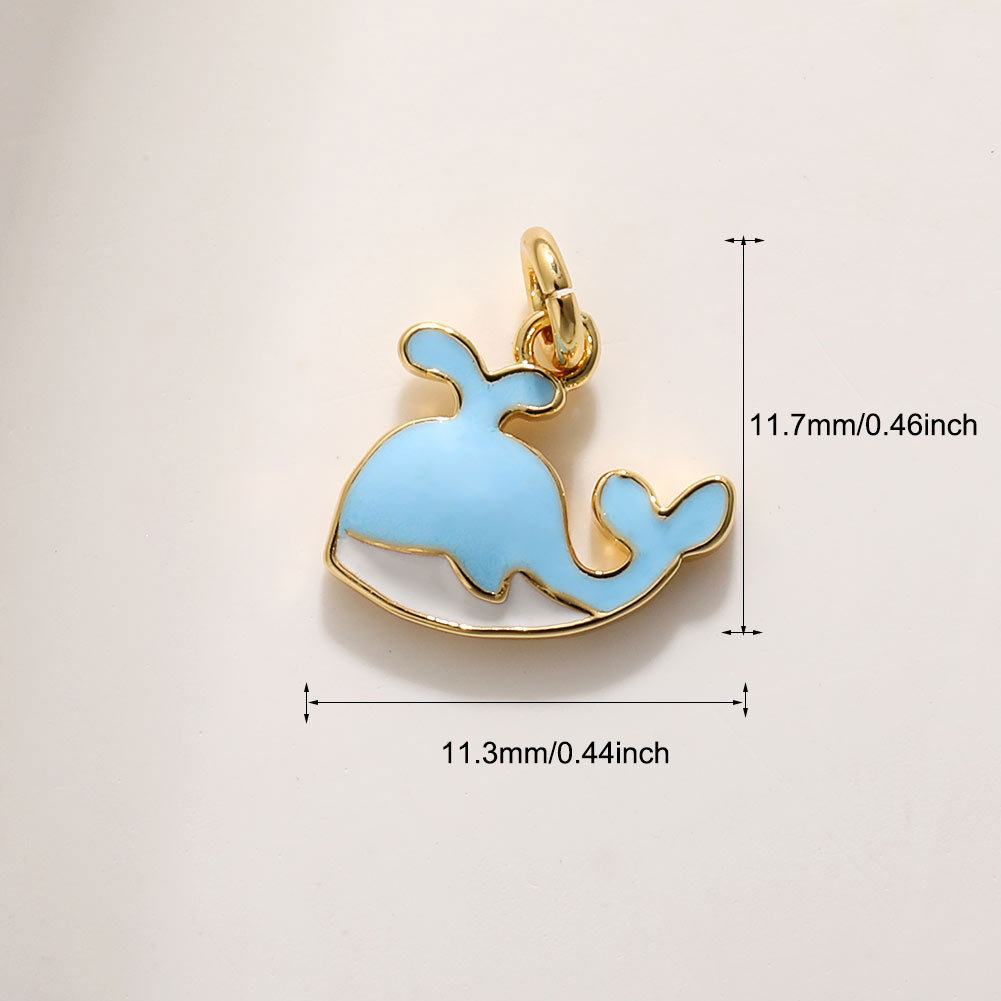 2g Weight Pendant Jewelry Making Type DIY Jewelry Accessories Classification 1 Piece Quantity Copper Material Starfish, Conch, Dolphin, Hippocampus, Fish Pattern All Seasons Season Enamel, Plating Design Cute, Marine Style Style 1 Piece Copper Starfish Conch Dolphin Pendant DIY Jewelry Accessories 24