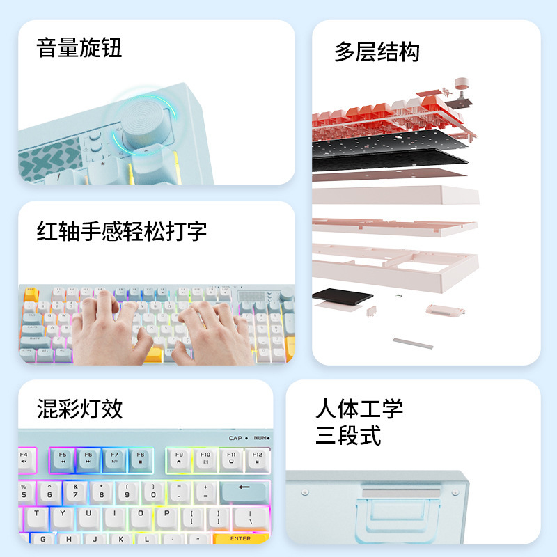 Lian Xiaoxin K2 Wired Silent Keyboard Imitation Red Axis Feels Good Laptop Male Gaming E-Sports Keyboard