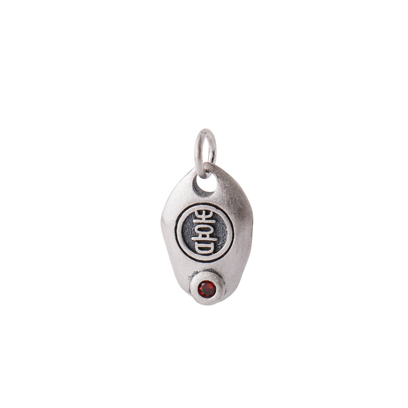 matte retro ethnic double-sided pendant