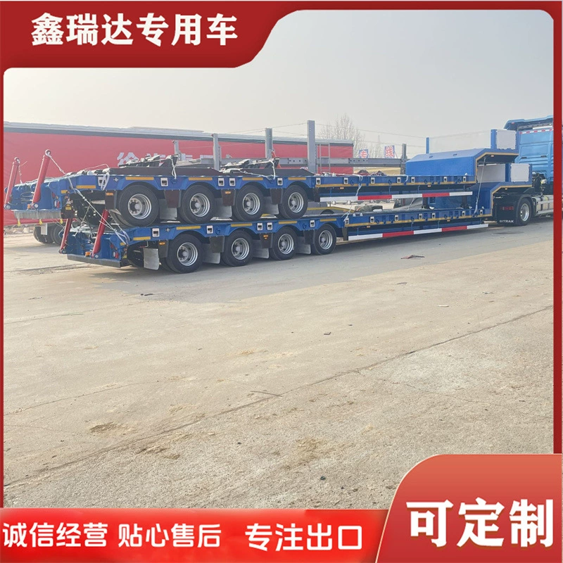 Низкорамный полуприцеп с расширенной платформой. Может производить низкорамные полуприцепы для перевозки строительной техники.