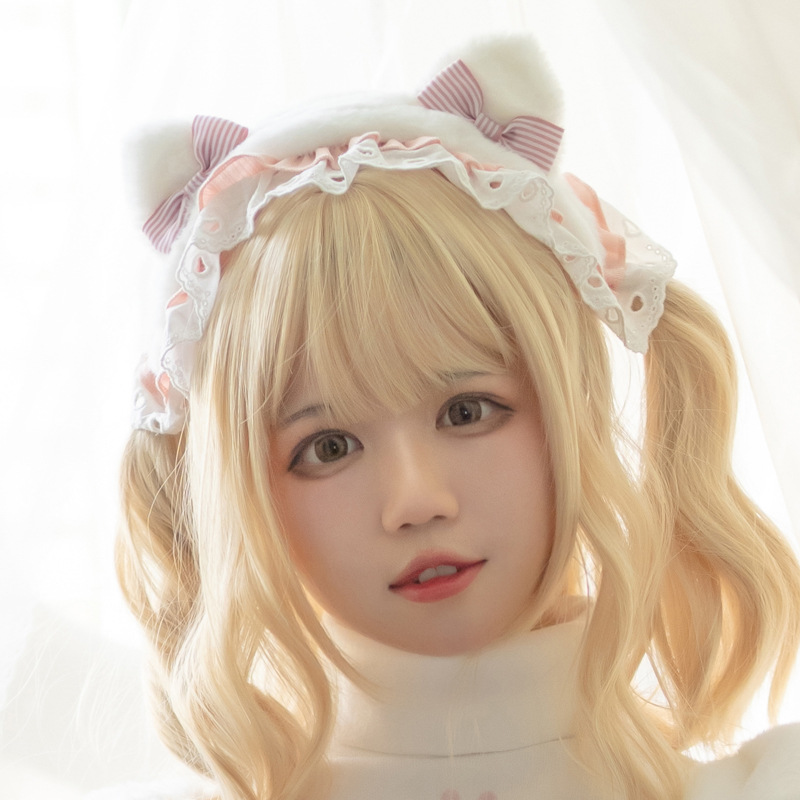 Lolita tocado KC japonés lindo encaje fino encaje diario Lolita arco clip de pelo banda