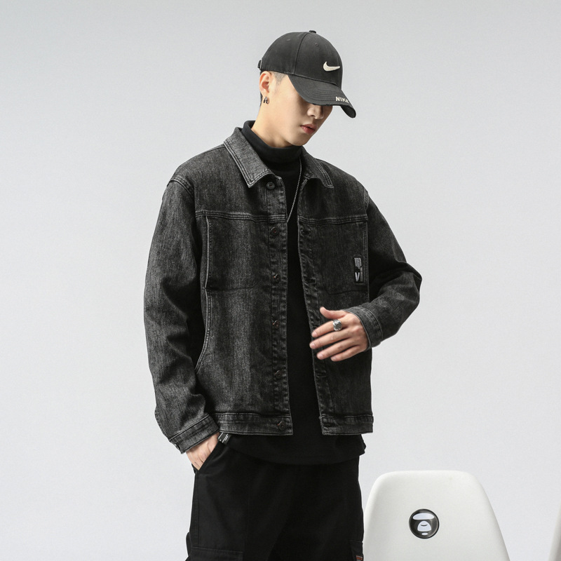 Veste transfrontalière pour hommes d'Amazon portant une veste en jean Joker chemise décontractée tendance pour hommes personnalité mince pour hommes_voghion.com