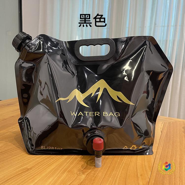 ☊跨境便携式可折叠水袋户外车载郊游蓄水袋8L大容量日本抗灾储水