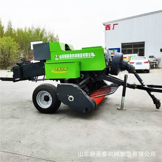 小麦秸秆捡拾打捆机报价 牵引式秸秆方包机 自动化捡拾打捆机视频