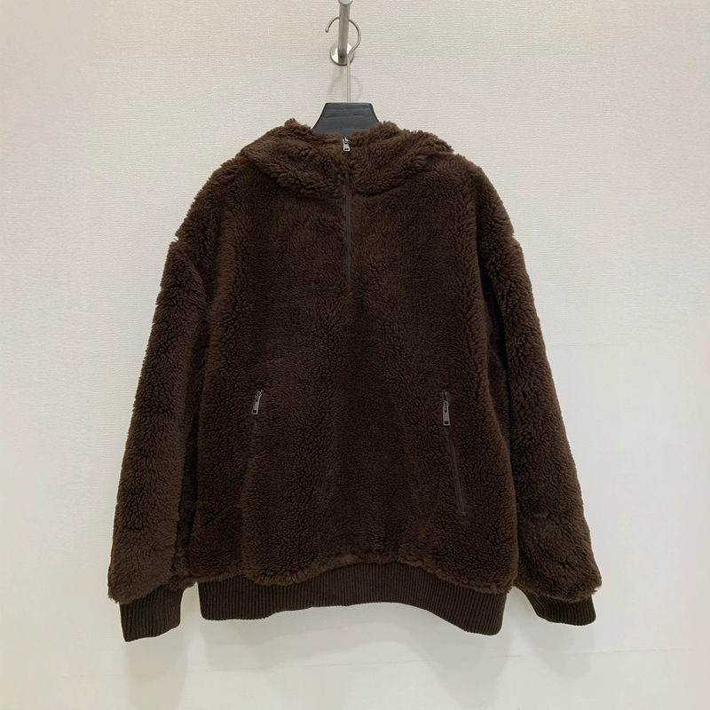 2026 Autumn Pra New Maillard Brown Teddy Fleece Hooded Loose Jacket for Women 2026 Autumn Pra New Maillard Brown Teddy Fleece Hooded Loose Jacket for Women