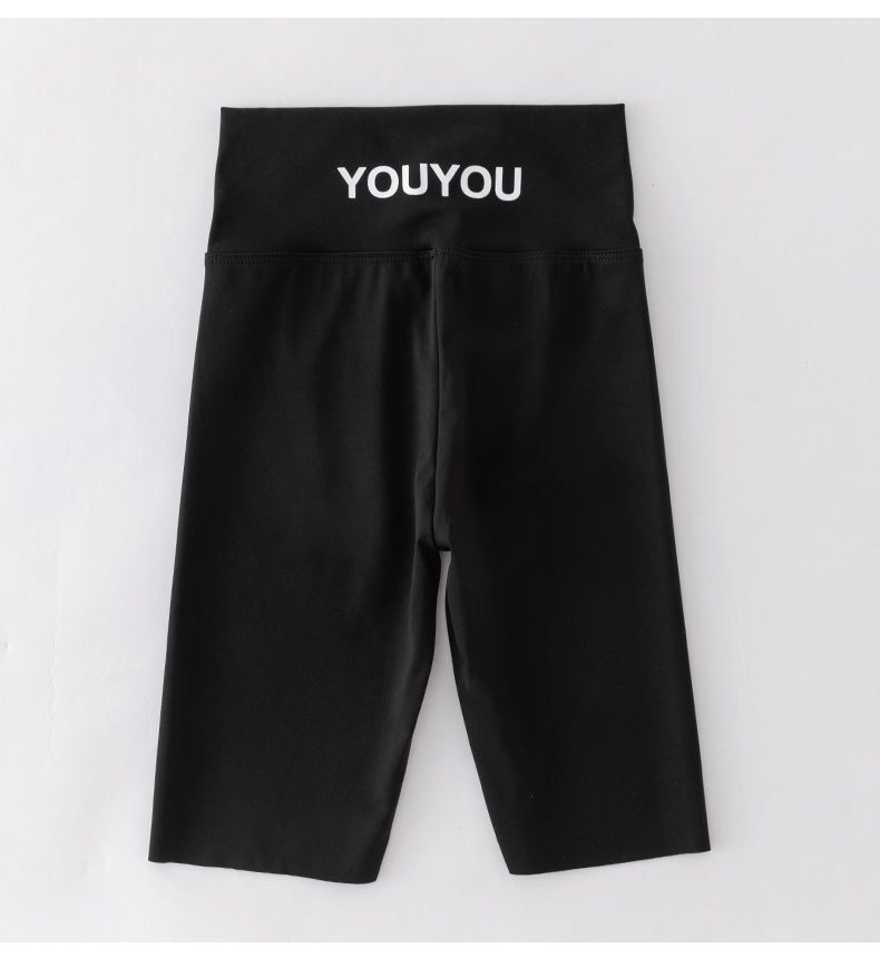 Pantalones de tiburón de cinco puntos para niñas pantalones de yoga de desgaste exterior de cintura alta delgada de verano para niños medianos y grandes leggings Barbie para niños pantalones cortos