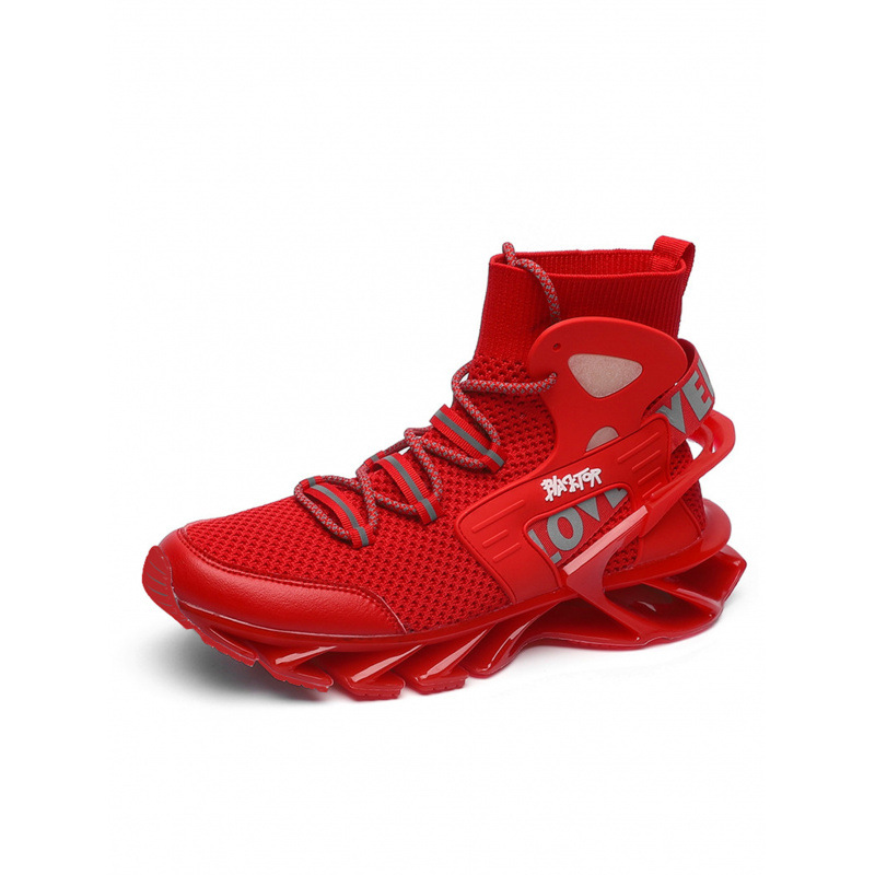 2025 Autumn New Fashion Large Size Men's Shoes Outdoor High-Top Sports Shock-Absorbing Running Thick-Soled Blade Casual Trendy Shoes