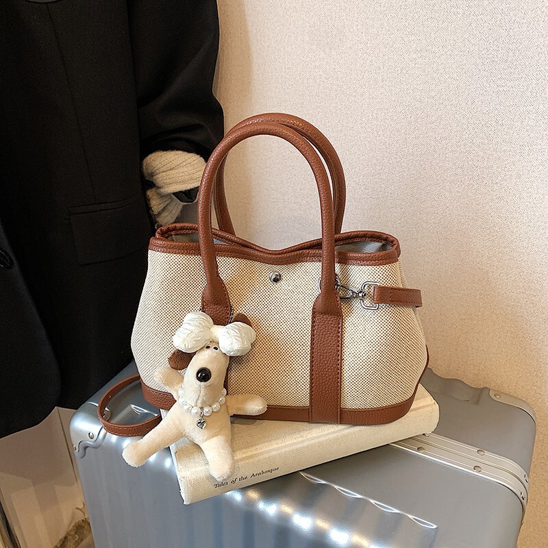 Bags for Women 2025 New Contrasting Color Korean Style Canvas Handbag Commuter Shoulder Tote Bag Casual Versatile Crossbody Bag Bags for Women 2025 New Contrasting Color Korean Style Canvas Handbag Commuter Shoulder Tote Bag Casual Versatile Crossbody Bag