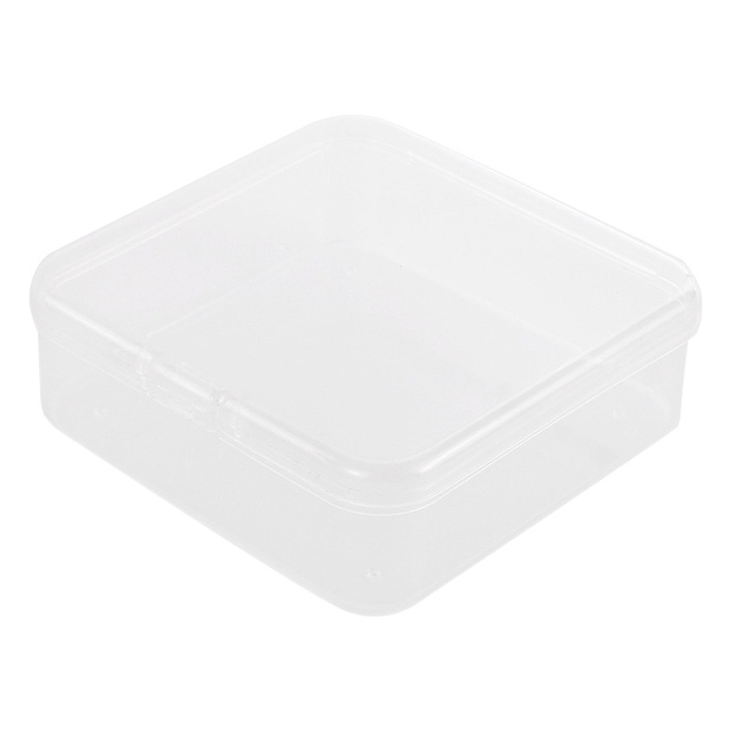 Cuadrado transparente caja de almacenamiento de plástico PP caja de embalaje joyas accesorios de hardware partes tapones para los oídos caja pequeña caja de elemento