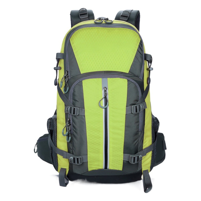 Mountaineering Bag Lightweight Hiking 45 Liters Large Capacity Waterproof Backpack Nylon Fabric Safety Reflective Double Back Sports Bag