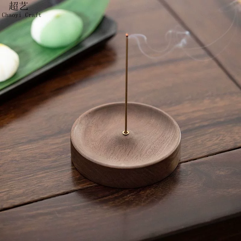 Black walnut family line incense base solid wood wire incense burner tea ceremony Zen flavor plug sandalwood fragrant fragrant fragrant fragrant fragrant