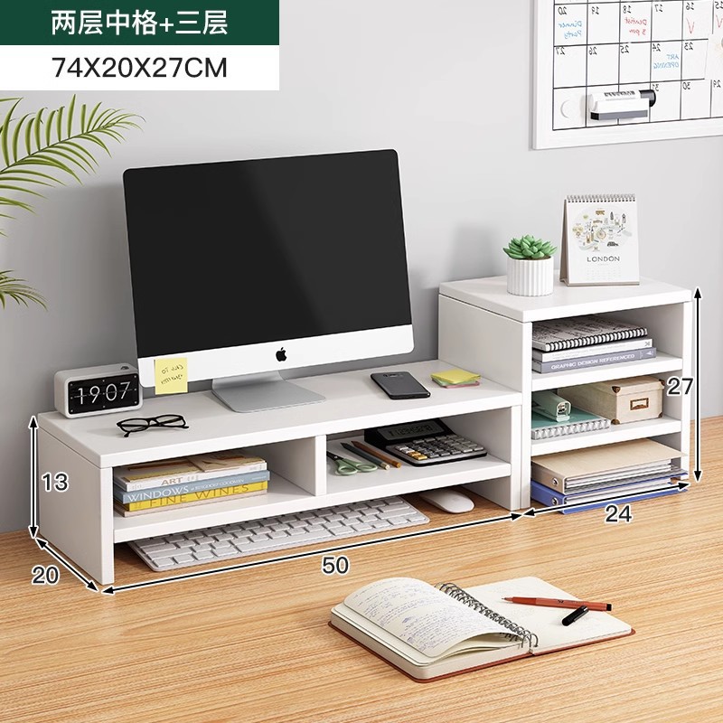 Soporte de elevación de computadora Soporte de soporte de monitor Base de elevación Estante de almacenamiento de escritorio de escritorio Estante de escritorio