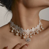 White lace pendant, genuine necklace for bride, simple and elegant design, wholesale