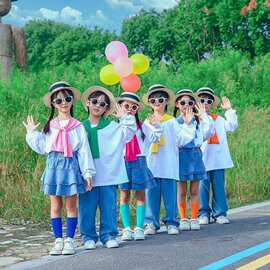 儿童合唱演出服小学生运动会开幕式入场服装班服幼儿园啦啦队表演