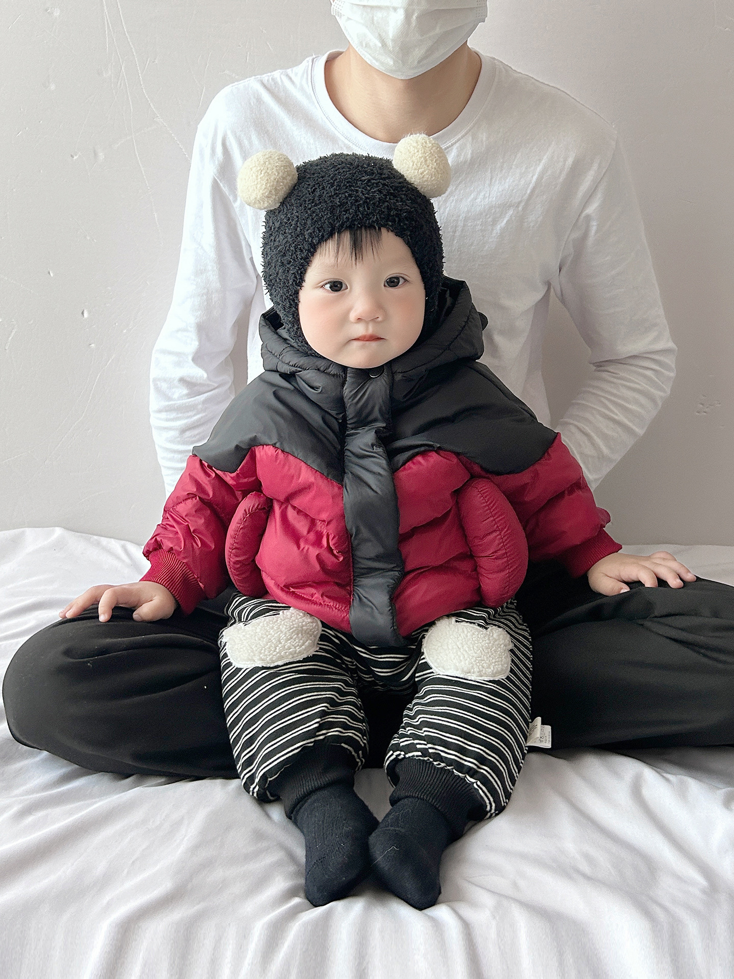 Invierno bebé chaqueta de plumón de colores nuevos niños lindos con capuzas blancas chaqueta de abrigo caliente ropa de bebé gruesa