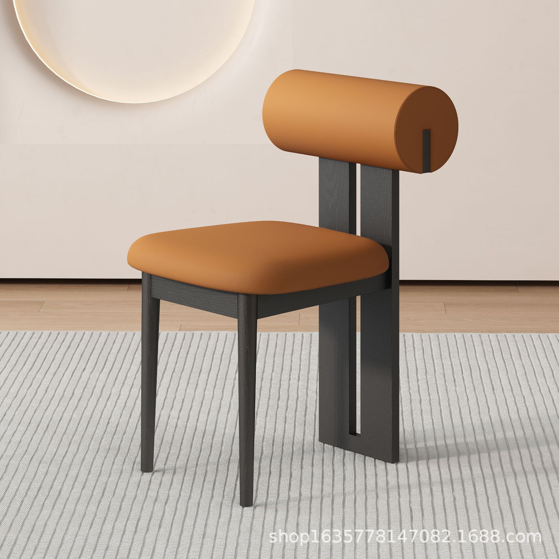 Silla de comedor de madera maciza medieval francesa retro silla de respaldo doméstica diseñador nórdico silla de hipopótamo casual fábrica de origen
