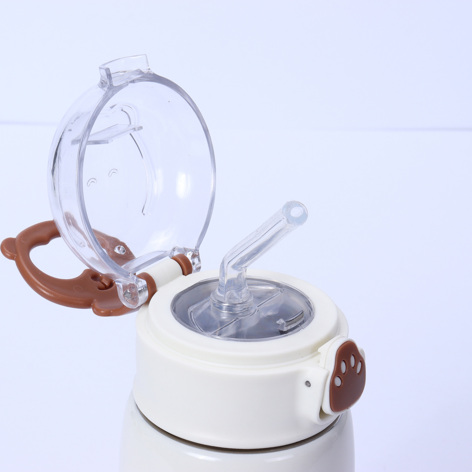 Taza termo de paja de vacío para niños de dibujos animados de alto valor Taza de doble bebida de rebote portátil para exteriores Botella de agua deportiva al por mayor