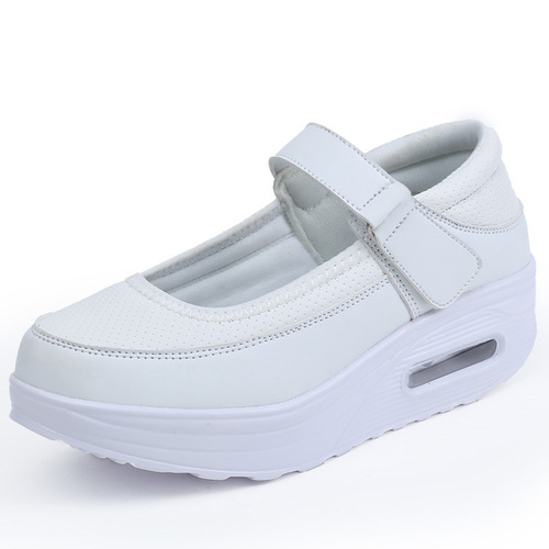 Women's Sporty Breathable Casual Low-Top Shoes with Thick Insoles, Lightweight Nurse Shoes, Black with Buckle, Plus Size Women's Shoes
