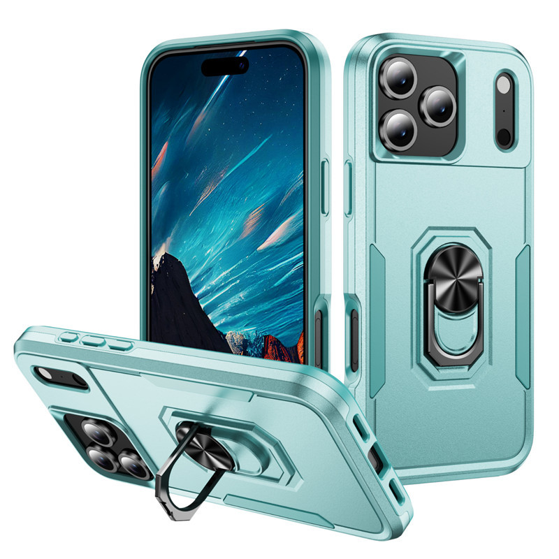 iPhone 16 Pro Max telefon kılıfı Apple 15 manyetik stand darbeye dayanıklı kontrast renkli koruyucu kılıf tam kapsamlı - 9