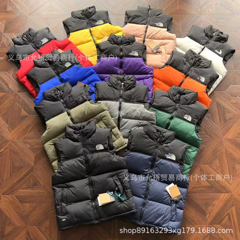 US version of The North Face 1996 down cotton vest, unisex, winter trendy casual jacket, thick embroidered coat