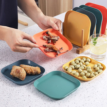 创意莫兰迪吐骨碟盘 塑料家用桌面分类水果零售盘 时尚食品包装盘