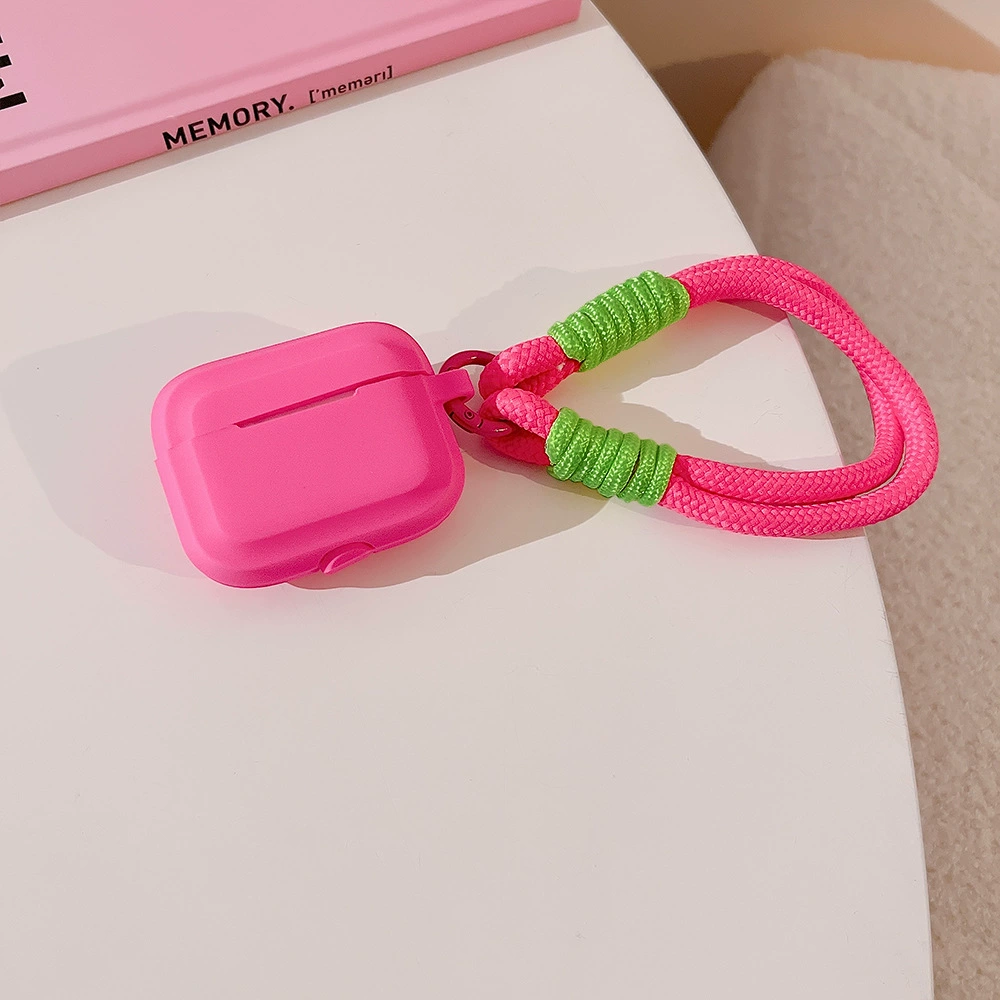 Силиконовый чехол для AirPods совместимый с AirPods 1–4 и AirPods Pro 1–3, контрастная полосатая цепочка-держатель