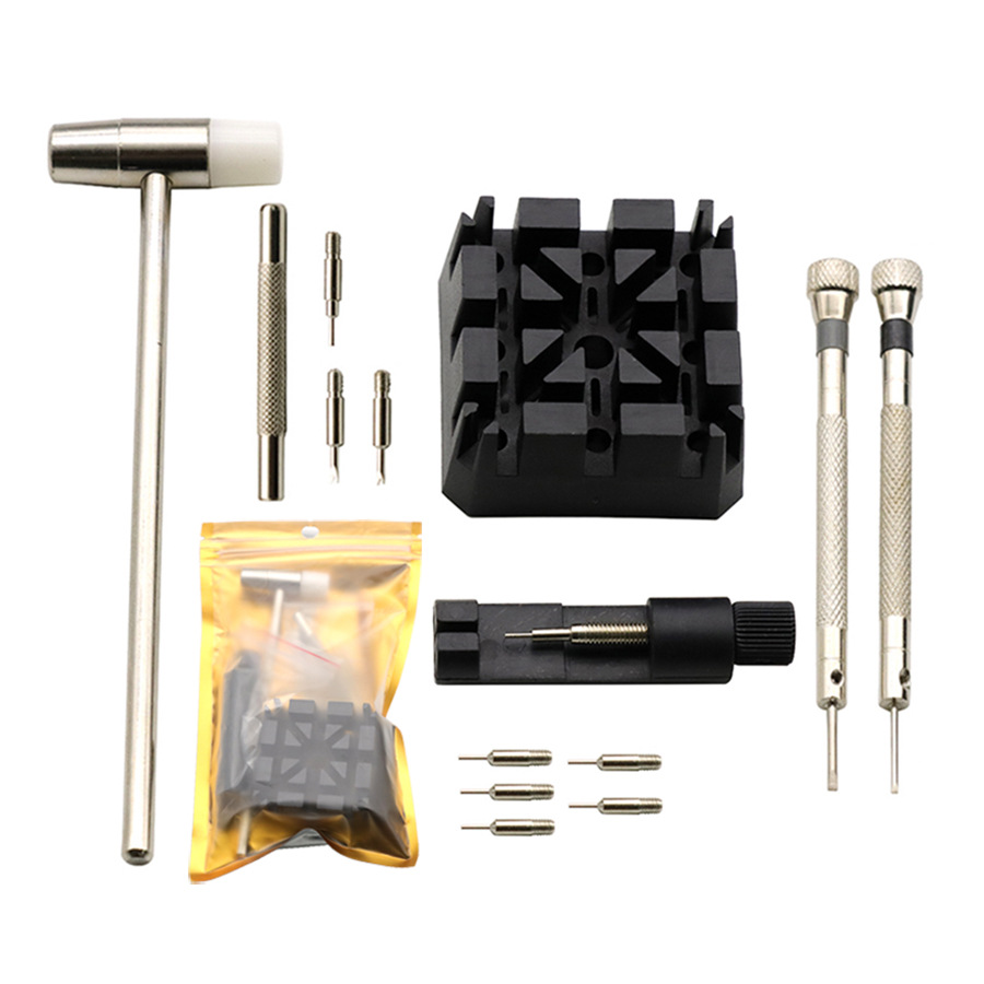 修表工具 14合1表带拆卸工具套装调表器截表器取钢表链调节改长短