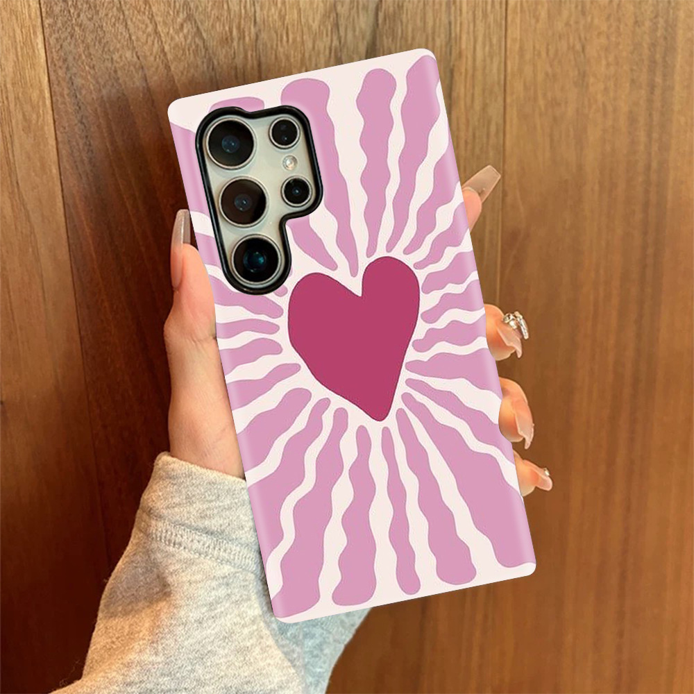 粉色爱心适用三星S22ultra手机壳ins风苹果17/16菲林壳女款24plus
