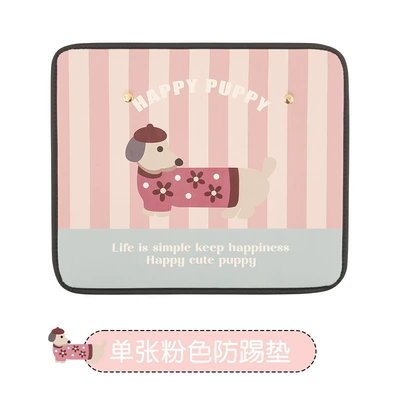 Striped Dachshund Short Anti-Kick Chair back anti-kick pad - striped-dachshund-short-anti-kick-pad-pink