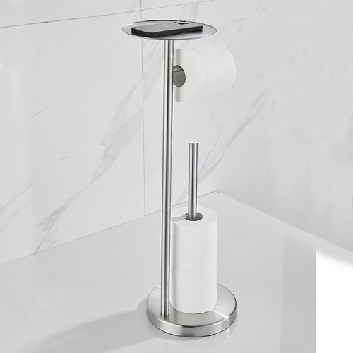 Bathroom roll paper holder floor-standing toilet paper holder Villa floor-mounted storage rack punch-free paper towel holder