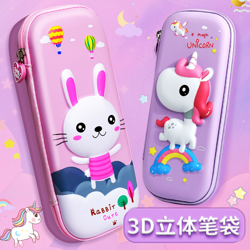 Nueva caja de papelería EVA estereoscópica caja de bolsas de lápiz impermeable a prueba de agua sucia a prueba de agua de gran capacidad bolsas de lápiz de papelería de estudiantes primarios