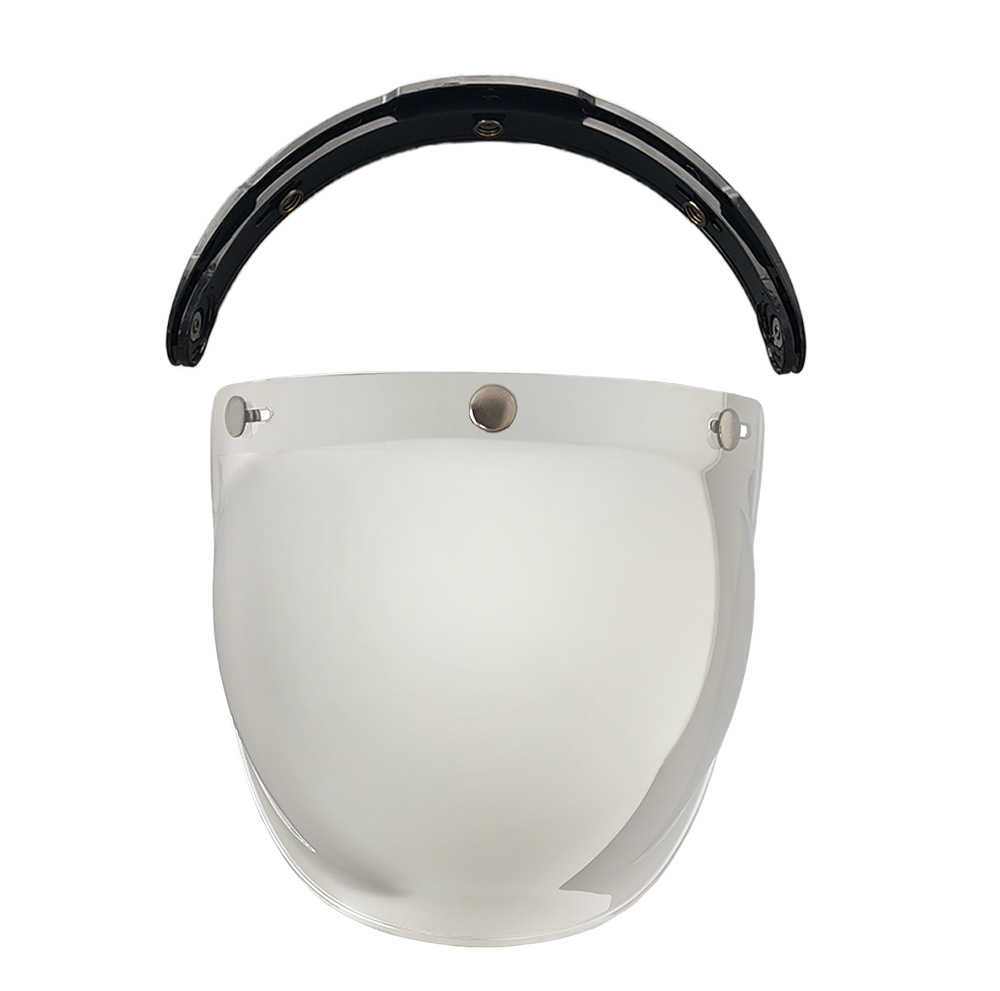 Helmet Bubble Lens Curved Three-Button Electroplating Motorcycle Retro Helmet Mirror Guard Uv Protection Sun Protection