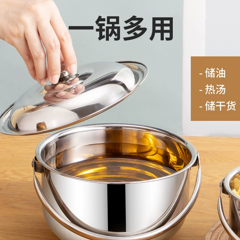Кастрюля-кондиционер, кастрюля из нержавеющей стали, немагнитная кастрюля для масла, многофункциональная кастрюля со стальной ручкой, суповая кастрюля с крышкой, утолщенная кастрюля