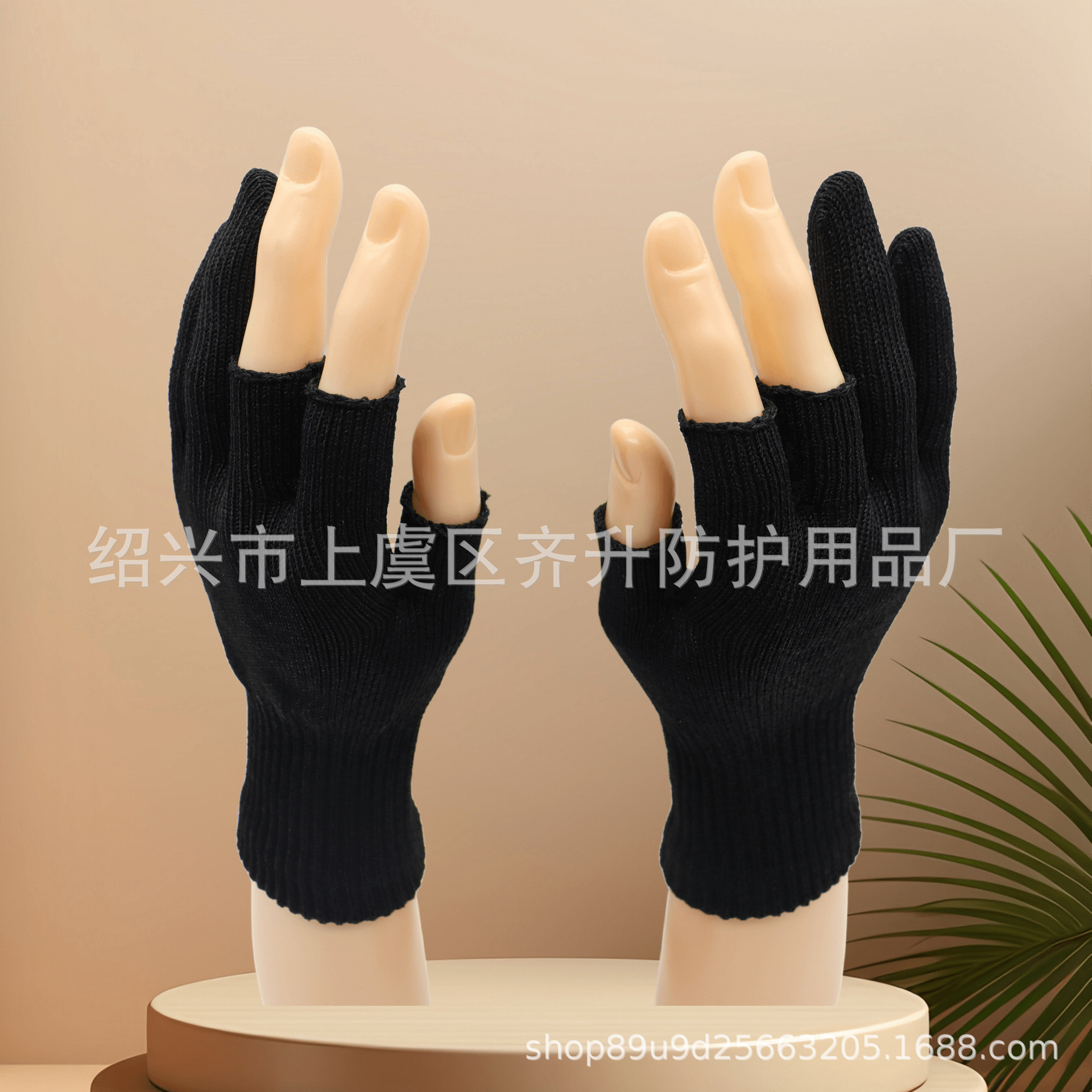 5级防刀割切割红色黄色蓝色绿色紫色黑灰藏青军绿色半指漏指手套