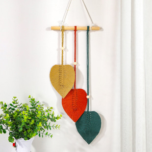 Nordic Ins Style Tassel Wall Hanging Creative Woven Crafts Leaf Hanging Simple Home Wall Decoration Pendant
