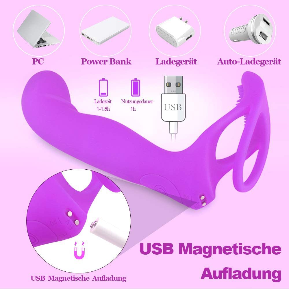 Men's Vibrating Silicone Penis Ring For Prostate Massage Couples_voghion.com