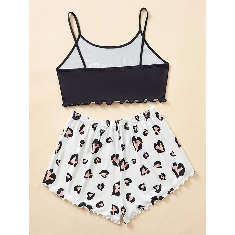 Women's Cute Letter Heart Shape Polyester Milk Fiber Shorts Sets display picture 4