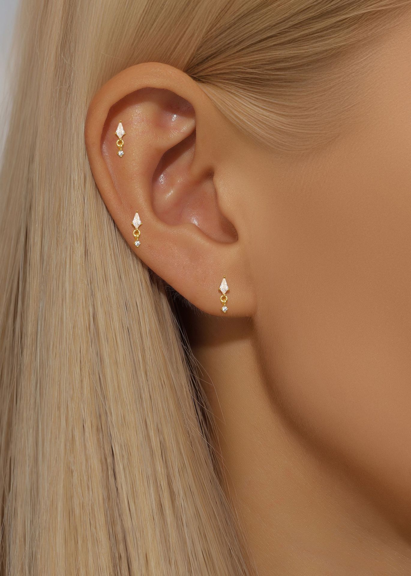 1g Weight Ear Studs Classification Ear Cartilage Rings & Studs Piercing Type 3 Pieces Set Quantity Daily, Festival Occasion 925 Sterling Silver Material Flower Pattern Women's Gender Plating Design Simple Style, Classic Style Style 3 Pieces Set Ear Cartilage Rings & Studs Simple Style Classic Style Flower 925 Sterling Silver Plating Ear Cartilage Rings & Studs 21