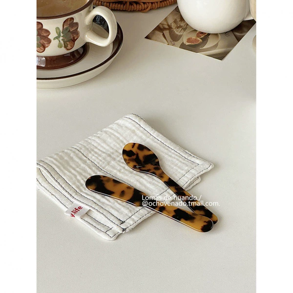 Dessert spoon + butter knife - leopard print