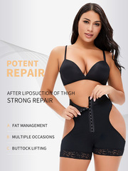 TOPMELON New European and American Plus-Size Full-Body Shaping Shorts with Buttons, Low Waist, Tummy Control, Hip-Slimming Design – D096C