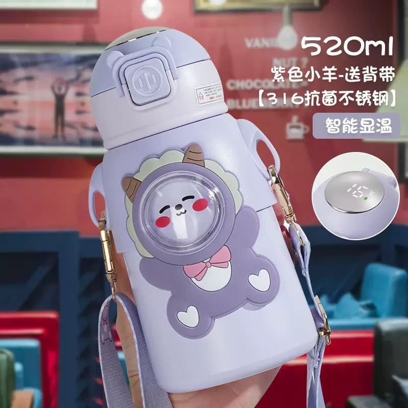 Internet celebridad diversión taza de vacío para niños 316 grado alimenticio estudiante de Kindergarten crossbody paja taza de agua hervidor de agua de regalo
