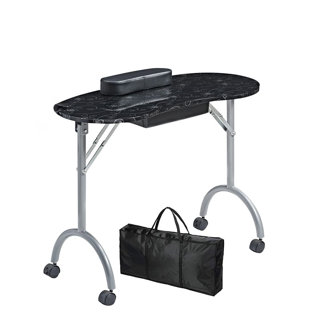 Mesa de manicuras portátil transfronteriza plegable lámpara de mesa de manicuras mesa de belleza con aspiradora mesa de manicuras fabricantes al por mayor
