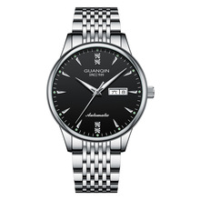 冠琴16221男表机械表全自动防水夜光商务精钢钢带新款男士手表