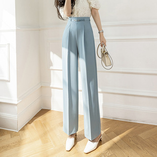 2023 Summer New Slim-fit Slimming Korean Style High Waist Wide-leg Pants Casual All-match Commuter Pants