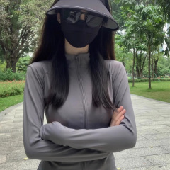 アイスシルク日焼け止め服 女性用 2025 スリムフィット スタンドカラー ヨガウェア 日焼け止め服セット 薄手ジャケット サイクリングウェア UPF50+